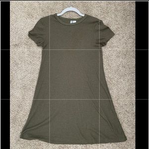 Olive green form fitting sweater dress